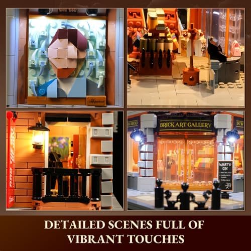 Lumibricks Brick Art Gallery Building Set - 3400 Pcs with Minifigures and LED Lighting