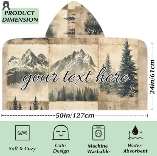 Personalized Kids Hooded Beach Towel with Custom Name 1