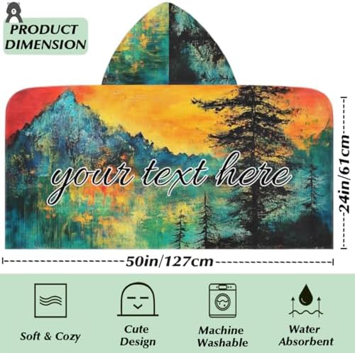 Boho Sun Sunset Mountain Personalized Kids Beach Towel