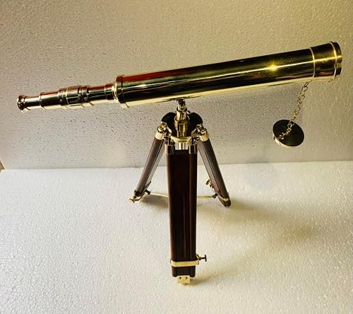 Brass Telescope with Wooden Tripod Stand Gift