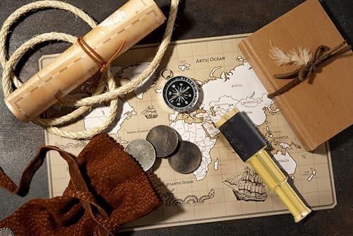 6 Solid Brass Spyglass Telescope Set with Carry Bag