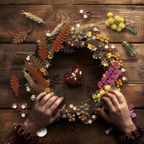 Mould King Christmas Dried Flower Wreath Building Blocks Set