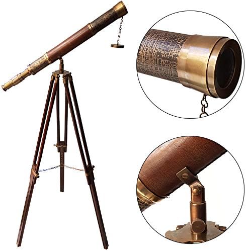 Decorative Marine Telescope with Brass Tripod