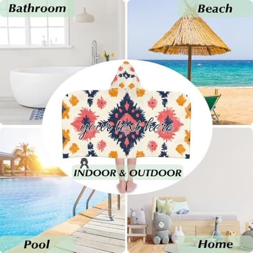 Western Aztec Personalized Kids Beach Towel with Hood