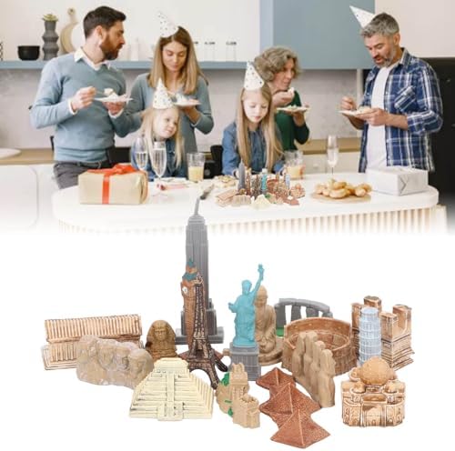 Dioche 17PCS Miniature Ancient Buildings World City Kit