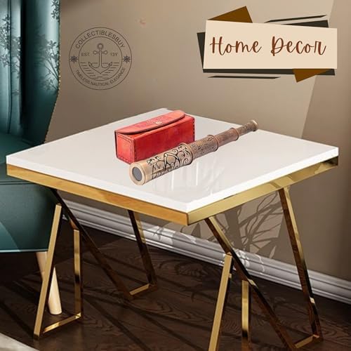 Handmade Retro Brass Telescope with Leather Box
