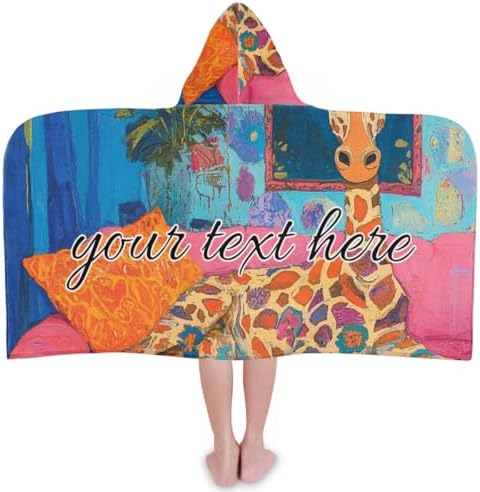 Boho Giraffe Personalized Kids Beach Towel