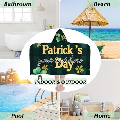 Happy St Patricks Day Personalized Kids Beach Towel