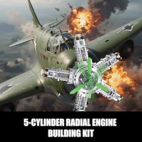 5-Cylinder Radial Engine Building Kit for Kids and Adults