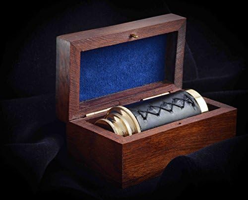 Handheld Brass Pirate Telescope with Wooden Box