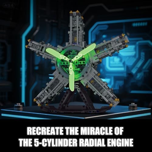 5-Cylinder Radial Engine Building Kit for Kids and Adults