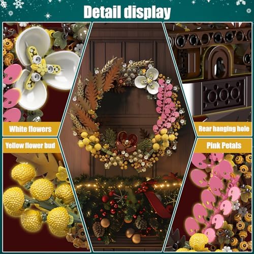 Mould King Christmas Dried Flower Wreath Building Blocks Set