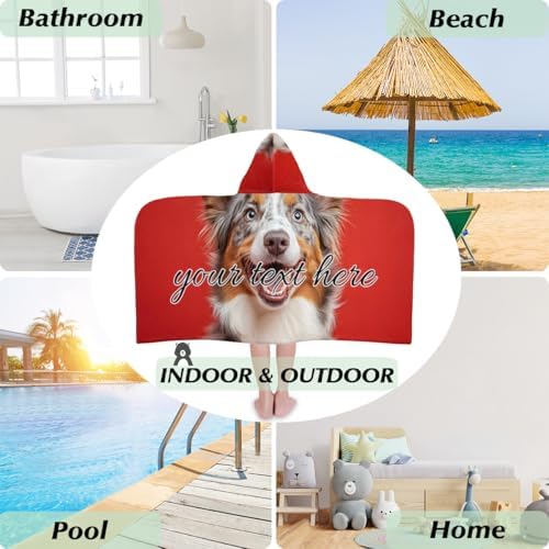 Personalized Kids Hooded Beach Towel for Boys Girls 1