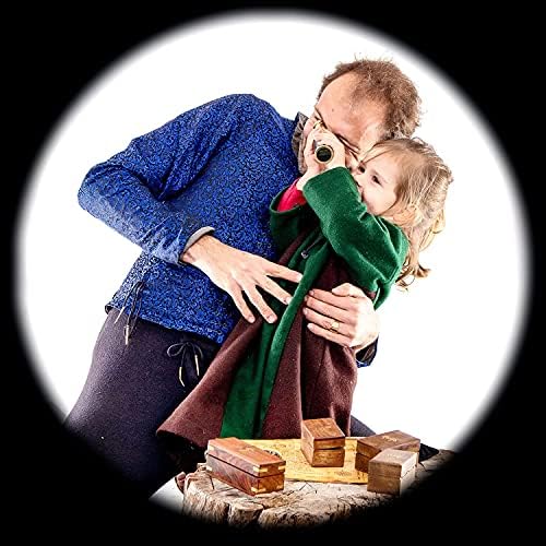 Mini Pirate Spyglass Telescope Brass Collapsible Handheld Telescope with Wooden Box