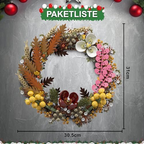 Mould King Christmas Dried Flower Wreath Building Blocks Set