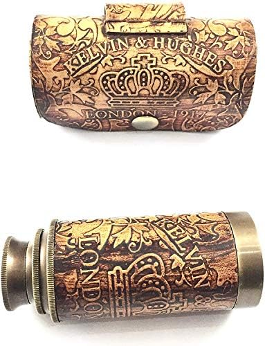 Nautical Handheld Pirate Brass Telescope with Case 1