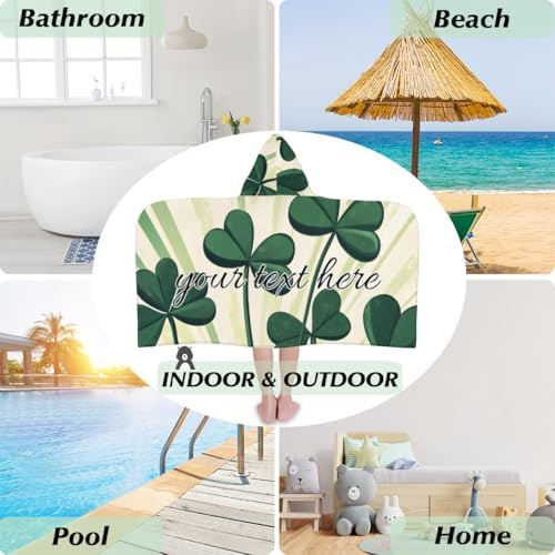 St Patricks Day Personalized Kids Hooded Beach Towel