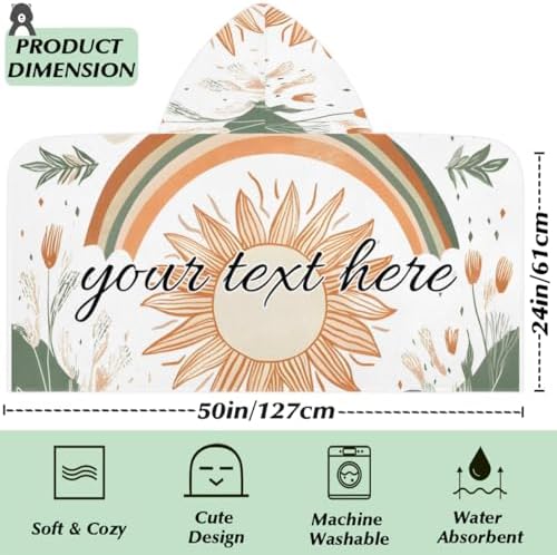 Abstract Sun Personalized Kids Beach Towel with Hood