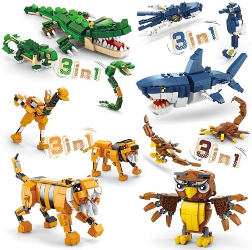 Creator 3 in 1 Animals Building Set for Kids 8 Plus