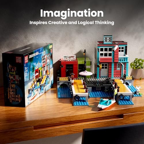 Mould King Dockside Inn Building Set with Rescue Ship 782 Pieces