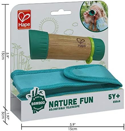 Hape Adjustable Telescope for Kids 8X Magnification