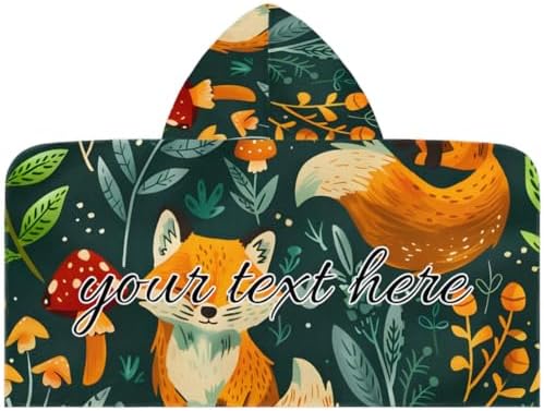 Rustic Forest Personalized Kids Beach Towel with Hood