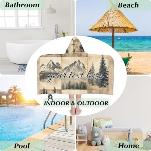 Personalized Kids Hooded Beach Towel with Custom Name 1